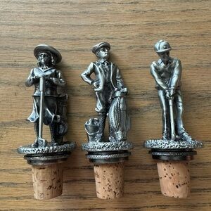 Vintage pewter golf wine toppers bar‎ accessories